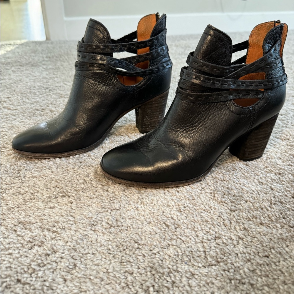 Black Leather Monolith Ankle Boot main image 1